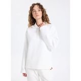 Jeep Polo Yaka Baskılı Sweatshirt, S, 5003276336, Ekru, kadın