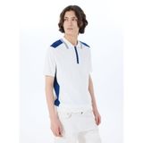 Jeep Polo Yaka Relaxed Blok Desenli Ekru - Lacivert Erkek Kazak J5SM-KZK7209 - XL