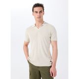 Jeep Polo Yaka Relaxed Melanj Bej Melanj Erkek Kazak J5SM-KZK7212 - XL