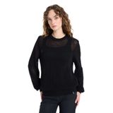 Jeep Relaxed Ajurlu Kazak, XS, 5003276309, Siyah, Kadın