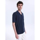Jeep Relaxed Apaş Yaka Düz Lacivert Erkek Gömlek J6SM-GML7234 - XL