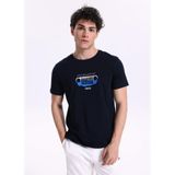 JEEP Relaxed Baskılı T-Shirt, M, 5003328087, Lacivert, Erkek