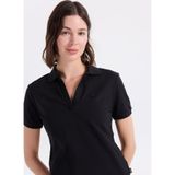 Jeep Relaxed Düz Polo T-Shirt, S, 5003224561, Siyah, Kadın