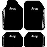Jeep Renegade Logolu Siyah Dekoratif Oto Paspas Takımı, Universal Kalıp, Kaymaz ve Yıkanabilir - Renkli