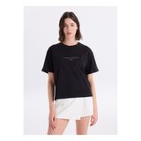 JEEP Siyah Kadın Loose Fit Baskılı T-Shirt J6SL-TST7179