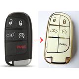 Jeep Uyumlu Chrysler Dodge Nano Silikon Anahtar Kılıfı Kumanda Kılıfı Beyaz