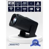 Jeero HY320 4K Taşınabilir Projeksiyon Cihazı LED Işık Kaynağı HDMI USB Bağlantı ile Yüksek Parlaklık - 0 - Siyah