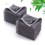 JEFFSUN Bambu Yıkama Bezleri, Makyaj Temizleyici Yüz Temizleme Bezleri, Hassas Hassas Ciltler için Süper Yumuşak ve Nazik Yüz Havlusu, Bebek Bezleri (25 x 25 cm - 12'li Paket)