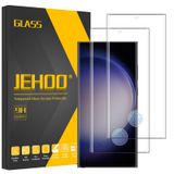 JEHOO [2 Paket] Samsung Galaxy S23 Ultra Ekran Koruyucu, Destek Parmak İzi Unclock, 9H Sertlik Temperli Cam, S23 Ultra 5G için, Kolay Kurulum, Kabarcıksız, Yüksek Netlik, Kırılma Önleyici