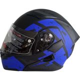 Jekai Jk-21 902 Model Güneş Vizörlü Çenededen Açılır Kask - Siyah-Mavi - M - Renkli