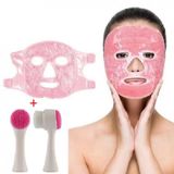 Jel Buz Paketi Yüz Maskesi Baş Ağrısı Yastık Kozmetik Maske + Çift Taraflı Cilt Fırçası FRTKGTepo5301