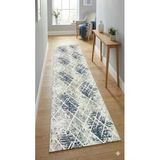Jel Taban Kaymaz Modern Beyaz Mavi Güzel Salon Kesme Halı Yolluk