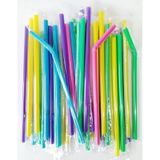 Jelatin Sargılı Frozen Renkli Pipet Kalın Körüklü Fosforlu 50 Li Dolphin 23,5 Cm