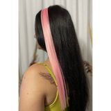 Jelen Aksesuar Pembe Çıt Çıt Postiş 50cm Tak Çıkart Saç 1 ADET / RSTC-D27