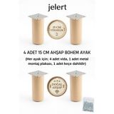 Jelert Bohem Masif Gürgen 15 cm Mobilya Yükseltme Ayağı – 4'lü, Ham/boyasız - Robot Süpürge Uyumlu 1. Sınıf Gürgen Ağacı, Kanepe Berjer Koltuk Tv Ünitesi Yükseltici Ayak