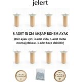 Jelert Bohem Masif Gürgen 15 cm Mobilya Yükseltme Ayağı – 8'li, Ham/boyasız - Robot Süpürge Uyumlu 1. Sınıf Gürgen Ağacı, Kanepe Berjer Koltuk Tv Ünitesi Yükseltici Ayak