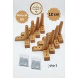 Jelert Masif Gürgen Ahşap 12 cm Naturel-Sekizli, Mobilya Yükseltme Ayağı, Robot Süpürge Uyumlu, 1. Sınıf Gürgen Ağacı, Kanepe Berjer Koltuk Tv Ünitesi Yükseltici Ayak