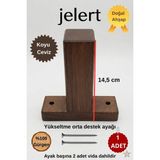 Jelert Masif Gürgen Ahşap 14,5 cm Mobilya Yükseltme Destek Ayağı, T-Koyu Ceviz, Tekli, Robot Süpürge Uyumlu, 1. Sınıf Gürgen Ağacı, Kanepe Berjer Koltuk Tv Ünitesi Yükseltici Destek Ayak
