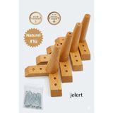 Jelert Masif Gürgen Ahşap 15 cm Naturel-4'lü, Mobilya Yükseltme Ayağı, Robot Süpürge Uyumlu, 1. Sınıf Gürgen Ağacı, Kanepe Berjer Koltuk Tv Ünitesi Yükseltici Ayak