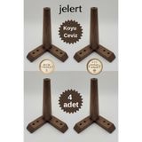 Jelert Masif Gürgen Ahşap 20 cm Mobilya Yükseltme Ayağı, Koyu Ceviz-4'lü, Robot Süpürge Uyumlu, 1. Sınıf Gürgen Ağacı, Kanepe Berjer Koltuk Tv Ünitesi Yükseltici Ayak