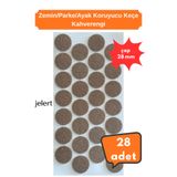 Jelert Mobilya Zemin Koruyucu Keçe Ø28 mm Kahve 20 Adet - Sandalye Masa Sehpa Ayağı Keçesi