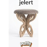 Jelert Puffly Kelebek Tasarımlı Toprak Demonte Puf, Makyaj Pufu, Çok Amaçlı Dekoratif Puf, Ayak Uzatma Pufu, Namaz Pufu, Tabure