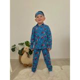 Jeliboom Spiderman Baskılı Düğmeli %100 Pamuk Erkek Çocuk Pijama Takımı - 9 - 10 Yaş - Mavi