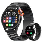 JELLOO Akıllı saat, erkek, telefon fonksiyonlu, fitness saati, erkek kol saati, Android ve iOS 1,32 inç HD yuvarlak dokunmatik ekran, erkek akıllı saat, 70 spor modu, fitness izleyici, tansiyon ölçümü, nabız ölçer