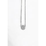 jelux silver Gümüş 925 Ayar 45 Cm Toplu Taşlı Kadın Kolye