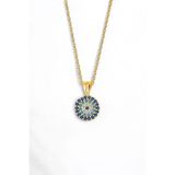 jelux silver Gümüş 925 Ayar 8 Mm Premium Star Kesim Zirkon Taşlı 45 Cm Nazar Kalp Gold Kolye