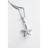 jelux silver Gümüş 925 Ayar Deniz Yıldızı Model Zirkon Taşlı Kolye