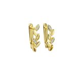 jelux silver Gümüş 925 Ayar Zirkon Taşlı Başak Gold Yıldız Küpe