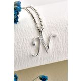 jelux silver Gümüş 925 Ayar Zirkon Taşlı Harf Kolye N