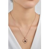 jelux silver Gümüş 925 Ayar Zirkon Taşlı Kalbimdesin Model Kolye