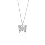 jelux silver Gümüş 925 Ayar Zirkon Taşlı Kelebek Model Kolye