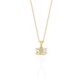 jelux silver Gümüş 925 Ayar Zirkon Taşlı Lotus Çiçeği Kolye