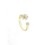 jelux silver Gümüş 925 Ayar Zirkon Taşlı Papatya Ayarlanabilir Gold Yüzük