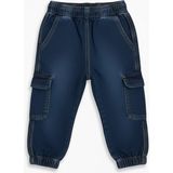 Jena Erkek Bebek Kargo Cepli Kot Pantolon 9-36 Ay Mavi - 9 - 12 Ay