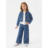 Jena Kız Çocuk Kendinden Nakışlı Denim Takım 8-14 Yaş Mavi - 12 Yaş