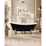 Jena Siyah Ayaklı Serbest Duran Akrilik Küvet – 180 × 80 × 74 Cm
