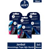 Jenbol Kinesio Bandı 5 cm x 5 M - Mavi 3 Adet - 1