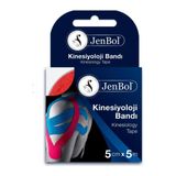 Jenbol Kinesio Bandı Siyah - Beyaz - Siyah - 5 cm