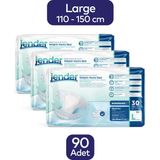 Jender Belbantlı Hasta Bezi Büyük Boy L 90 Adet Tekstil Yüzeyli Rahat Kullanım