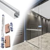Jenerik Bu Sürgülü Kapı Rayı, Ahır Kapıları için Çerçevesiz Sürgülü Kapı Aksesuarı, Raylar Para Puertas Korredizas, Sürgülü Kapı Rayı (Gümüş Beyaz, 1,5 m)