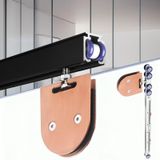 Jenerik Bu Yumuşak Kapanır Cam Sürgülü Kapı Sistemi, Ahır Kapıları için Profesyonel Sürgülü Kapı Aksesuarı Seti, Banyo için Çerçevesiz Cam Sürgülü Kapı Rayı (Siyah, 4,7 m)