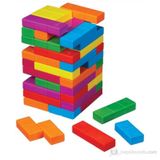 Jenga Renkli Ahşap Denge Taktik Beceri Oyunu Janga Puzzle 55