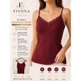 Jenika Fiyona Kadın Ip Askılı Dantelli Atlet - 900Bordo - 2XL