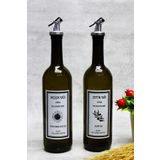 Jenisa 2li 750 Ml Zeytinyağı Sıvıyağ Şişesi Akıtıcılı Yağdanlık Yağlık