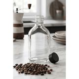 Jenısa 5 Adet Kapaklı Cold Brew Şişesi – 200 Ml Yassı Cam, Soğuk Kahve, Detoks, Sos Ve Yağdanlık Şişesi
