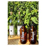 Jenisa Ahşap Standlı 2li Şeffaf Geyik Tıpalı 750ml 2li 500ml Amber Yağdanlık Sabunluk Set